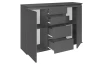Komoda so 4 šuplíkmi Brest, 119 cm, antracitová