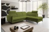 Rohová sedacia súprava Glow, zelená fresh látka, pravý roh