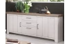 Široká komoda Cruz, 177 cm,bielená pínie / sivý dub