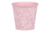 Obal na kvetináč ružový s bielymi ružami, 14 cm