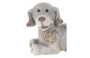 Dekoračná soška Ležiaci pes, šedá keramika