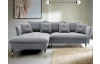 Rohová sedacia súprava Glam, svetlo šedá látka, ľavý roh