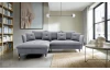 Rohová sedacia súprava Glam, svetlo šedá látka, ľavý roh