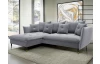 Rohová sedacia súprava Glam, svetlo šedá látka, ľavý roh