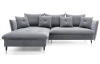 Rohová sedacia súprava Glam, svetlo šedá látka, ľavý roh