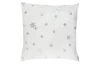 Dekoračný vankúš Vianočný motív striebornej vločky, biely, 45x45 cm