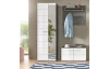 Predsieňová skriňa so zrkadlom Salsa, šedý dub/biely lesk