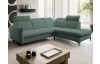 Rohová sedacia súprava Glow, modro-šedo-zelená látka, pravý roh