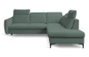 Rohová sedacia súprava Glow, modro-šedo-zelená látka, pravý roh