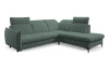Rohová sedacia súprava Glow, modro-šedo-zelená látka, pravý roh