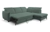 Rohová sedacia súprava Glow, modro-šedo-zelená látka, pravý roh