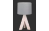 Stolná lampa Ging, šedá látka