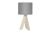 Stolná lampa Ging, šedá látka