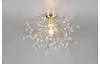 Stropné osvetlenie Gloria, mosadzné, imitácia krištáľov