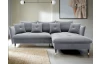 Rohová sedacia súprava Glam, svetlo šedá látka, pravý roh