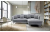 Rohová sedacia súprava Glam, svetlo šedá látka, pravý roh