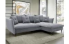 Rohová sedacia súprava Glam, svetlo šedá látka, pravý roh