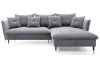 Rohová sedacia súprava Glam, svetlo šedá látka, pravý roh