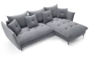 Rohová sedacia súprava Glam, svetlo šedá látka, pravý roh