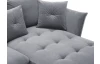 Rohová sedacia súprava Glam, svetlo šedá látka, pravý roh