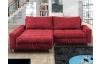 Rohová sedacia súprava Kevin,  šípkovo červená látka, ľavý roh