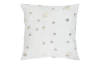 Vianočný dekoračný vankúš Zlaté vločky 45x45 cm, biely