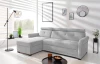 Rohová sedacia súprava Harris, svetlo šedá látka, ľavý roh
