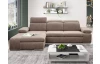 Rohová sedacia súprava Odessa, svetlo hnedá látka, ľavý roh