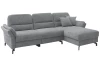 Rohová sedacia súprava Kos, holubia sivá látka, pravý roh, bez polohovania