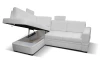 Rohová sedacia súprava Robin, svetlo šedá látka, ľavý roh