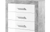 Zásuvková komoda Stone, betón/biela