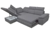 Rohová sedacia súprava Aldon, šedá tkanina, ľavý roh