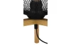 Stolová lampa Calimero, drevo, drôtené tienidlo
