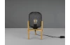 Stolová lampa Calimero, drevo, drôtené tienidlo