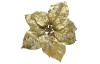 Umelý kvet na klipe Vianočná hviezda 26 cm, zlatá