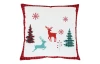 Vianočný dekoračný vankúšik Stromčeky a soby, 45x45 cm