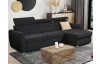 Rohová sedacia súprava Mistic, čierna látka