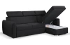 Rohová sedacia súprava Mistic, čierna látka