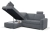 Rohová sedacia súprava Robin, popolovo šedá látka, ľavý roh