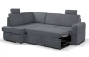 Rohová sedacia súprava Robin, popolovo šedá látka, ľavý roh