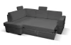 Rohová sedacia súprava Robin, popolovo šedá látka, ľavý roh