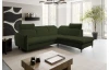Rohová sedacia súprava Glow, fľaškovo zelená látka, pravý roh