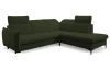 Rohová sedacia súprava Glow, fľaškovo zelená látka, pravý roh