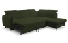 Rohová sedacia súprava Glow, fľaškovo zelená látka, pravý roh