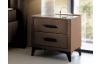 Nočný stolík s 2 zásuvkami Joy, whisky hnedá látka