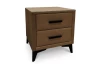 Nočný stolík s 2 zásuvkami Joy, whisky hnedá látka
