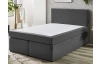 Postel boxspring Aston 140x200 cm, antracitovo šedá látka