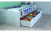 Posteľ s úložným priestorom Patrik 90x200 cm, šedý beton