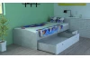 Posteľ s úložným priestorom Patrik 90x200 cm, šedý beton