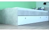 Posteľ s úložným priestorom Patrik 90x200 cm, šedý beton